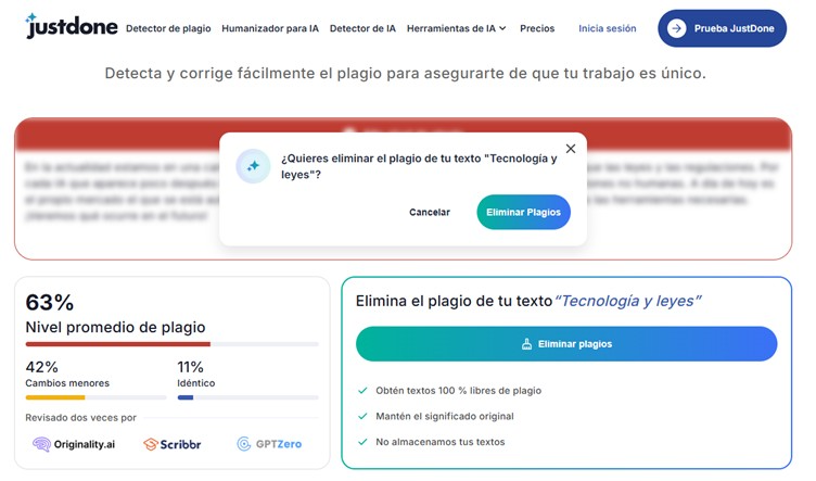 Resultado sistema de detección ia