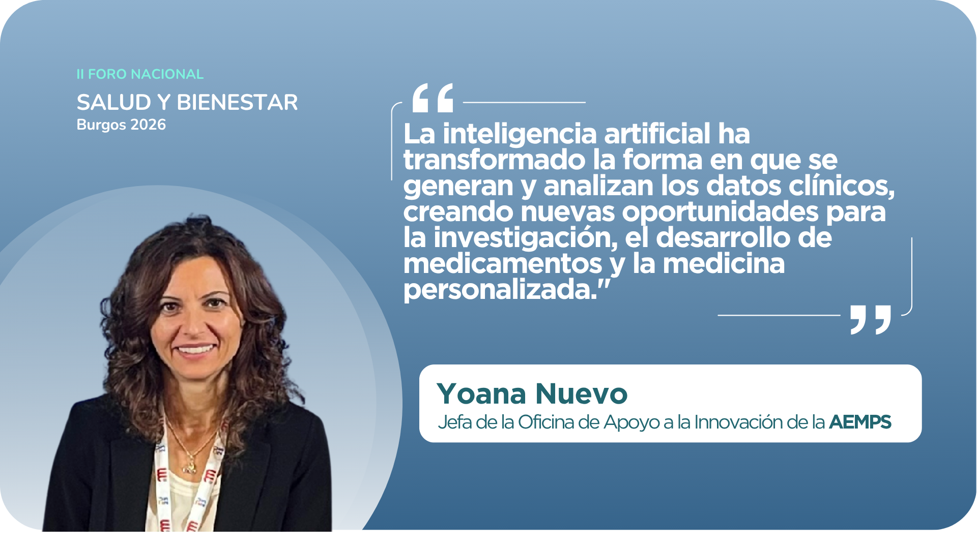 Yoana Nuevo, AEMPS, ponente del Foro Nacional Salud y Bienestar 2026